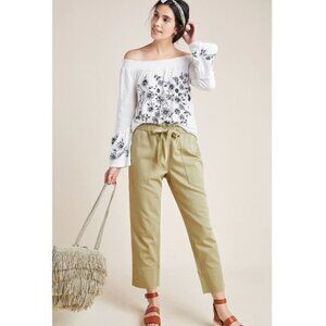 by ANTHROPOLOGIE Annie Embroidered Off-The-Shoulder Blouse Size XS